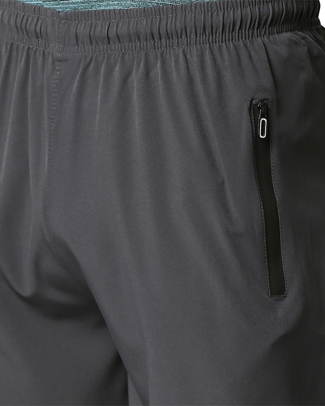 Shop Solid Men Dark Grey Regular Shorts