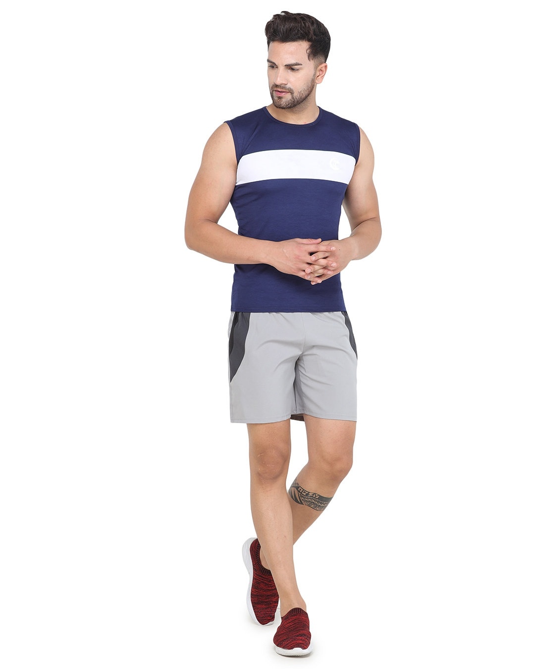 Shop Solid Men Grey Basic Shorts