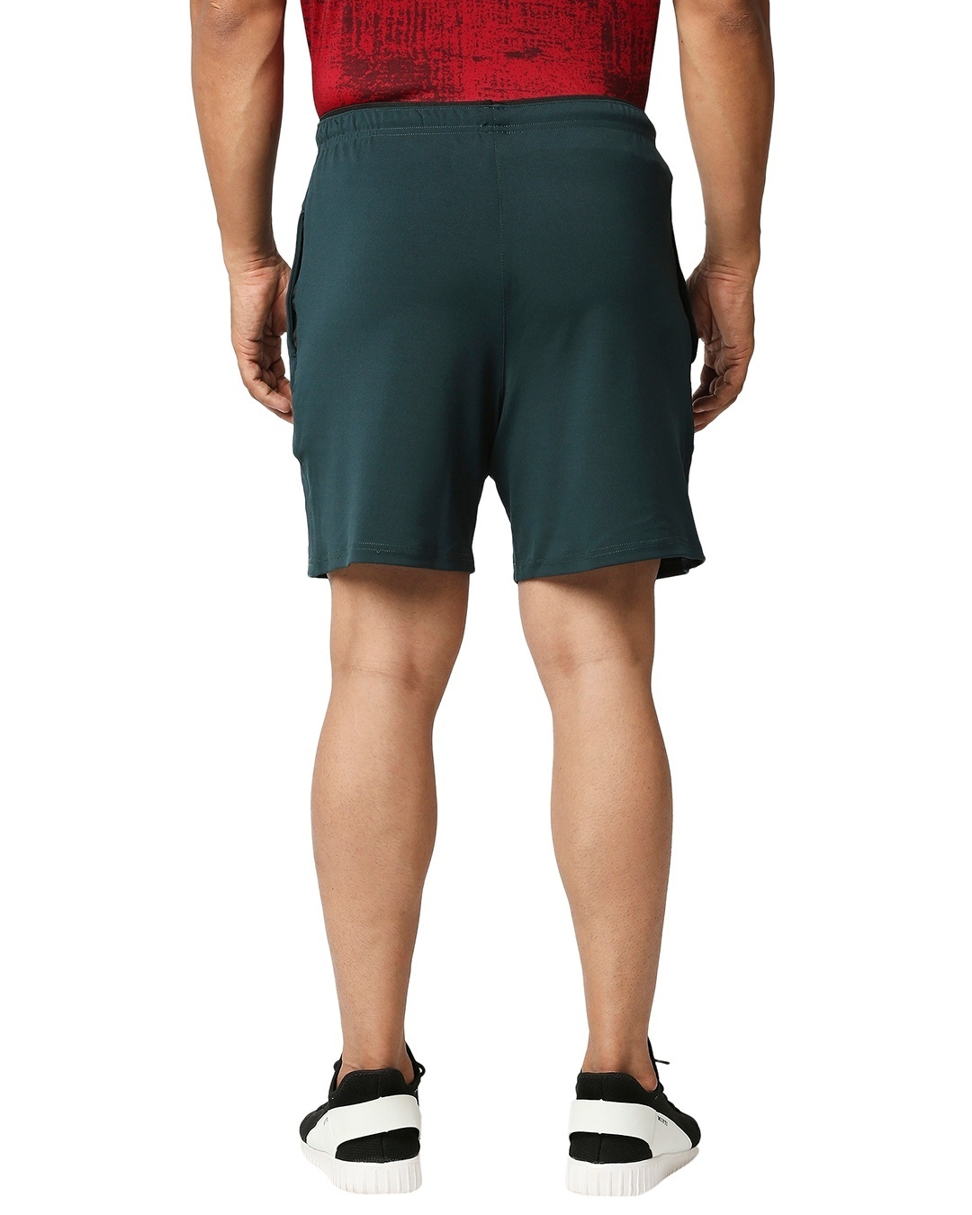 Shop Solid Men Olive  Regular Shorts-Back