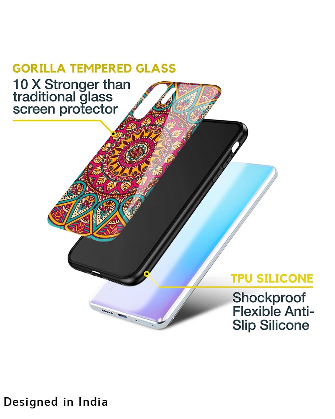 Shop andala Printed Premium Glass Cover For  S22 Plus 5G(Impact Resistant, Matte Finish)-Design