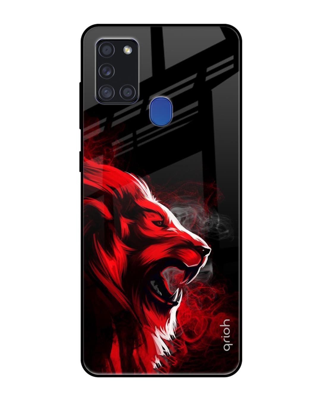 Shop Angry Printed Premium Glass Cover For Samsung Galaxy A21s(Impact Resistant, Matte Finish)-Back