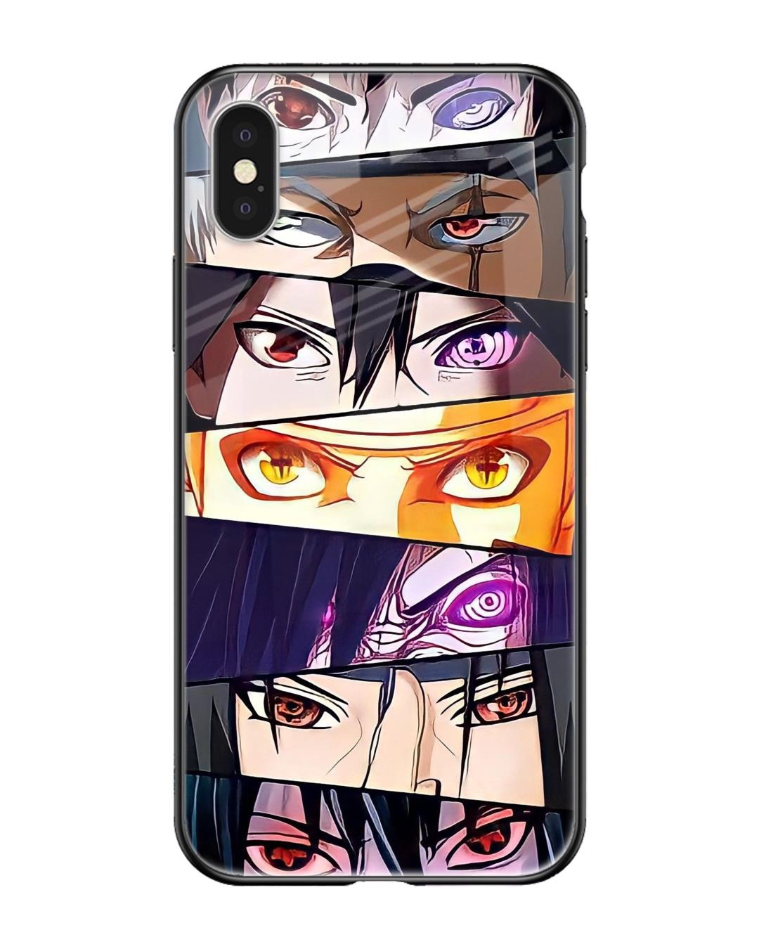 Shop Anime Eyes Premium Glass Case for Apple iPhone X (Shock Proof,Scratch Resistant)-Front