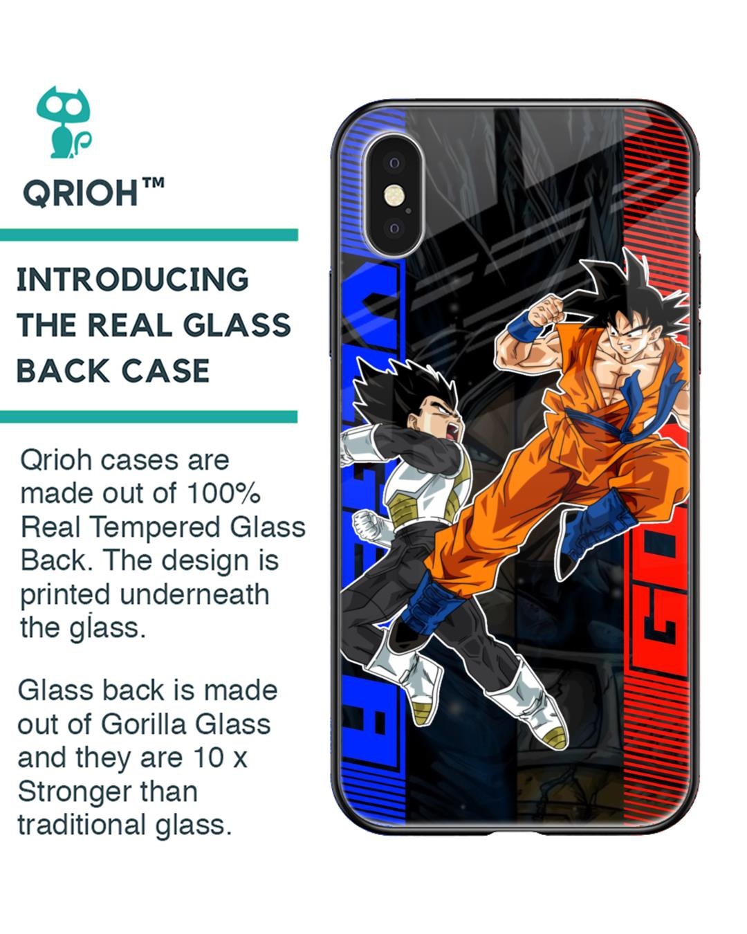 Shop Anime Fight Premium Glass Case for Apple iPhone XS (Shock Proof,Scratch Resistant)-Back