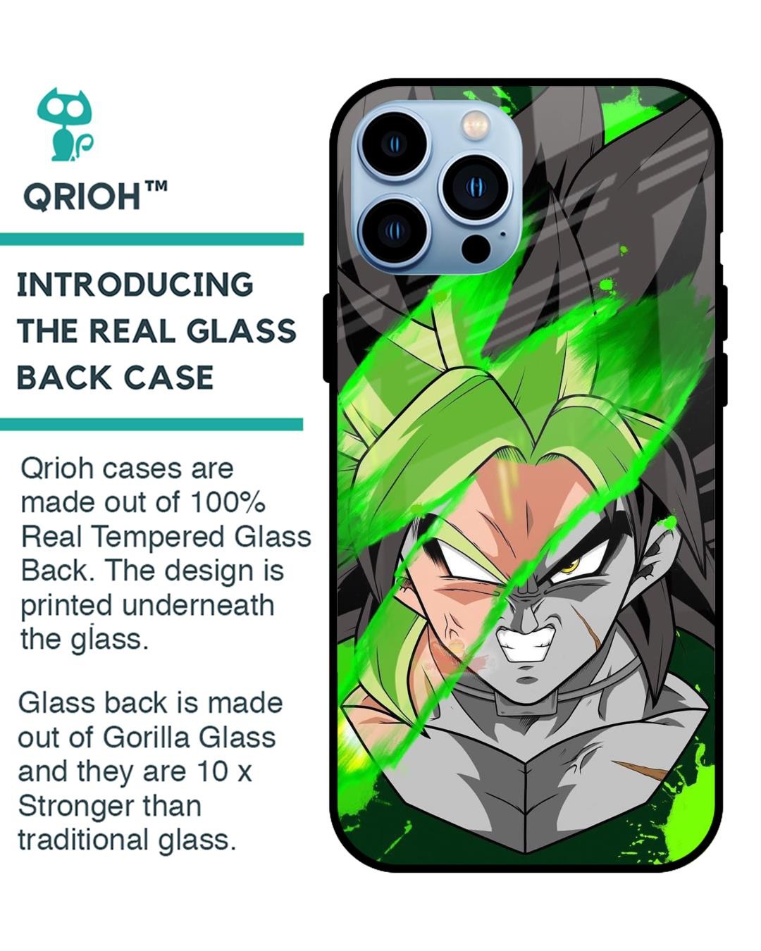 Shop Anime Green Splash Premium Glass Case for Apple iPhone 13 Pro Max (Shock Proof,Scratch Resistant)-Back