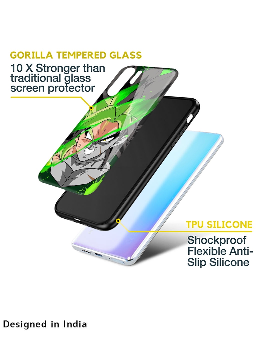 Shop Anime Green Splash Premium Glass Case for Apple iPhone XR (Shock Proof,Scratch Resistant)-Design