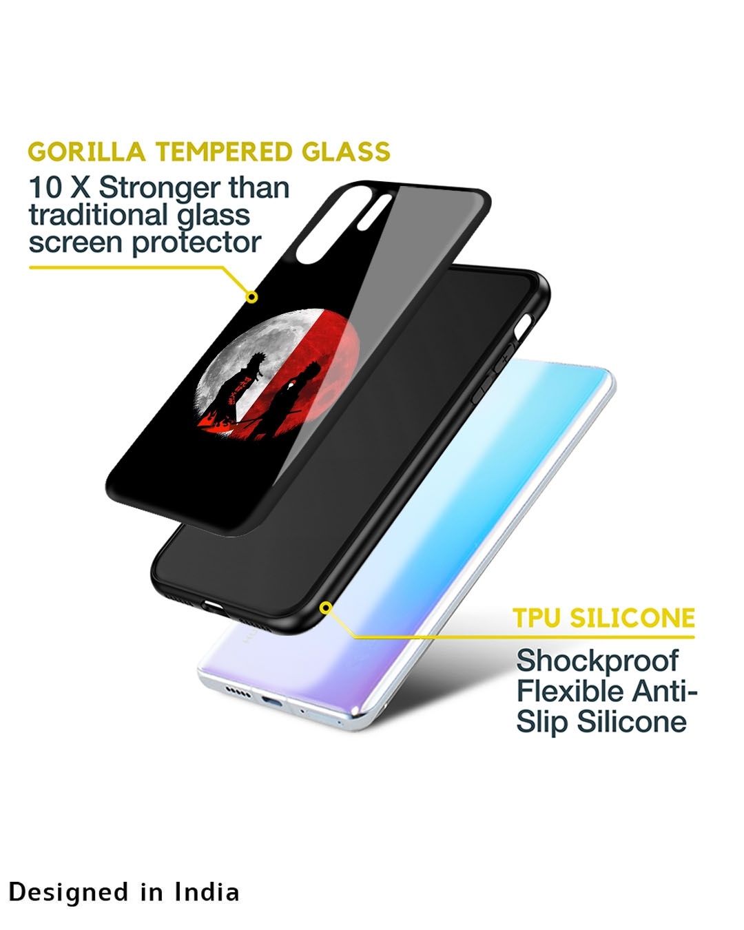 Shop Anime Red Moon Premium Glass Case for Apple iPhone 11 (Shock Proof,Scratch Resistant)-Design
