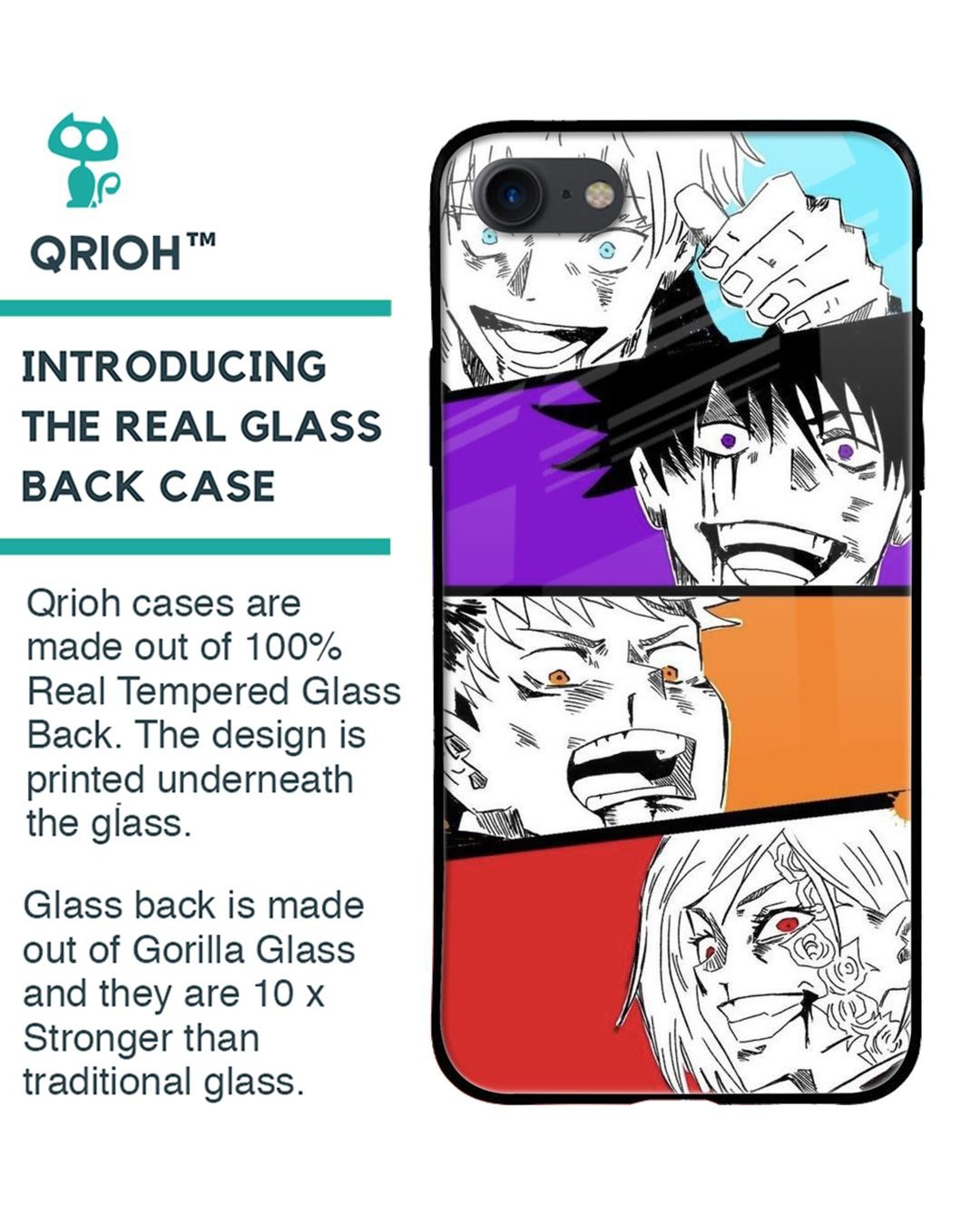 Shop Anime Sketch Premium Glass Case for Apple iPhone SE 2020 (Shock Proof,Scratch Resistant)-Back