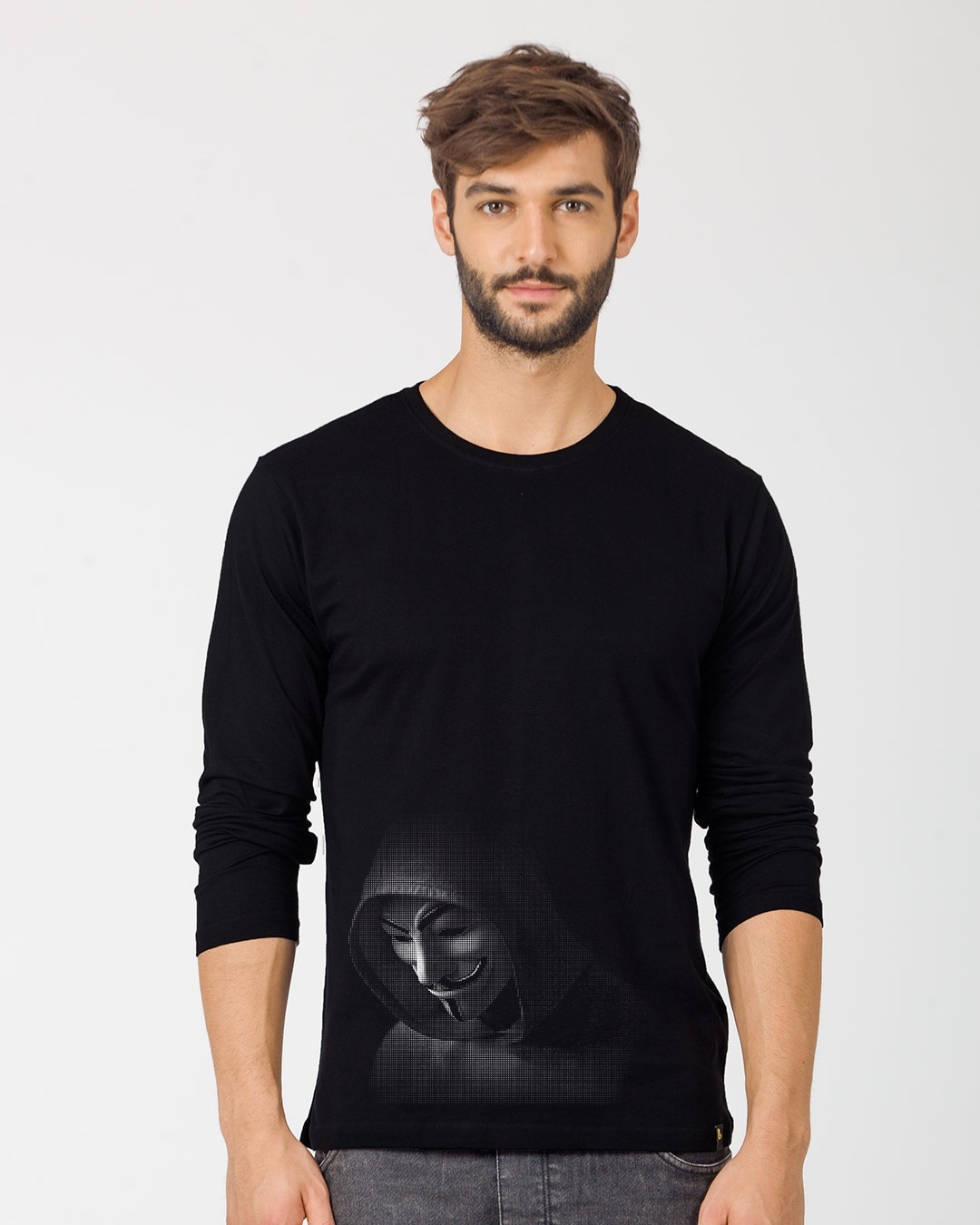 Shop Anonymous Hood Full Sleeve T-Shirt-Front