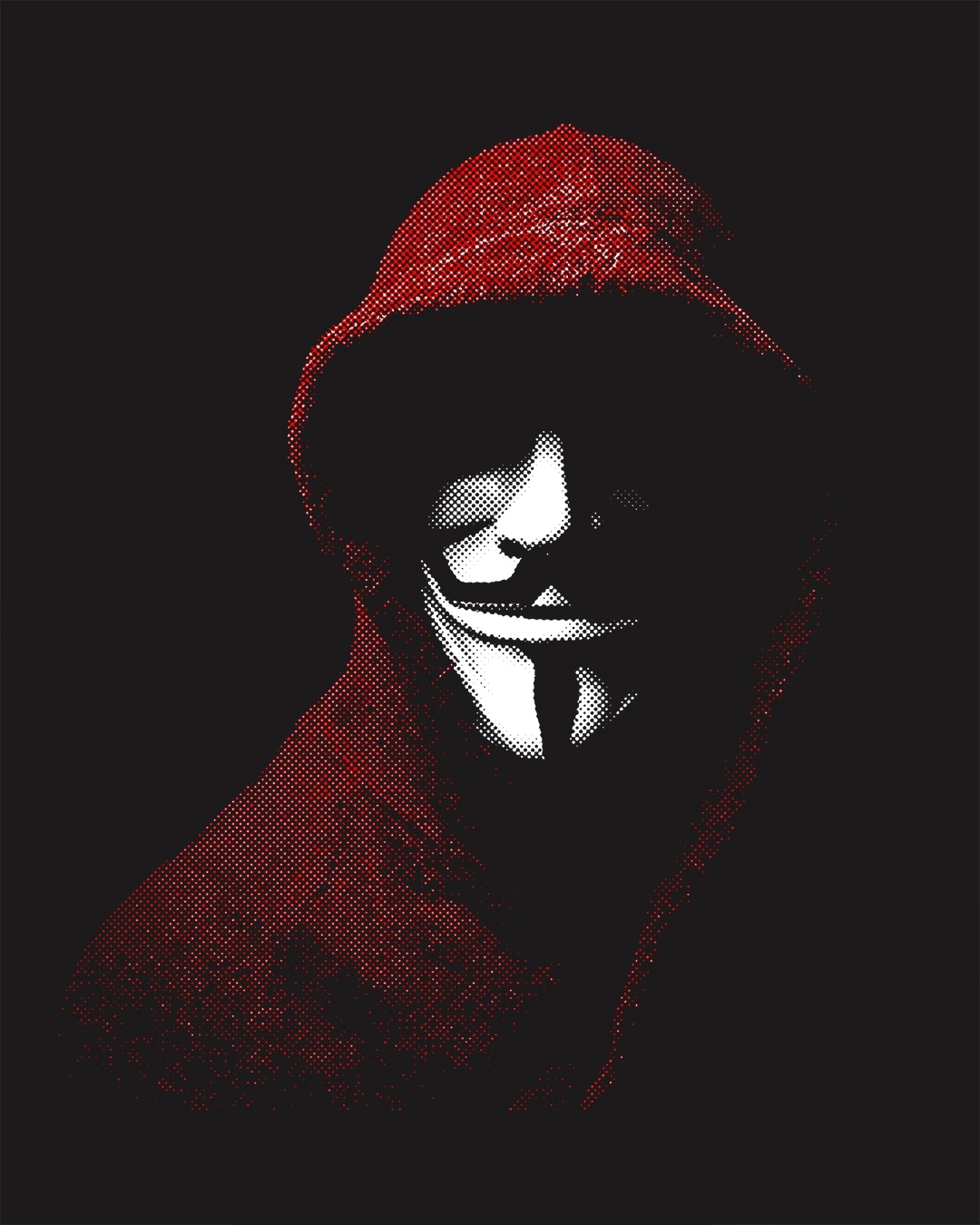 Shop Anonymous Mask Half Sleeve T-shirt-Full