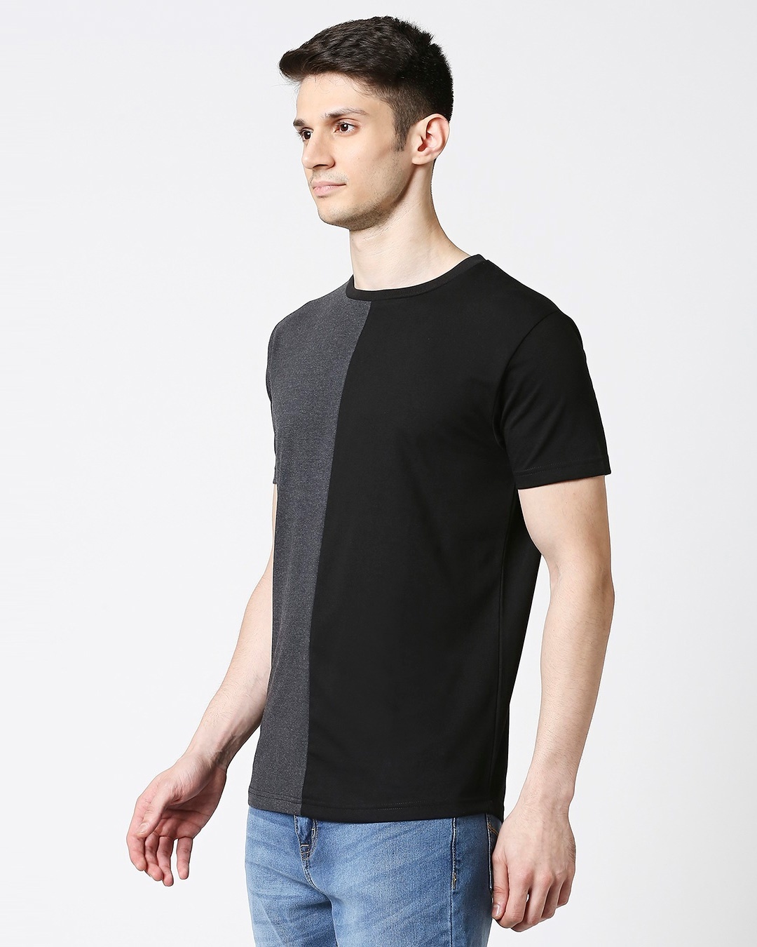 Shop Anthra Melange Half & Half T-shirt-Design