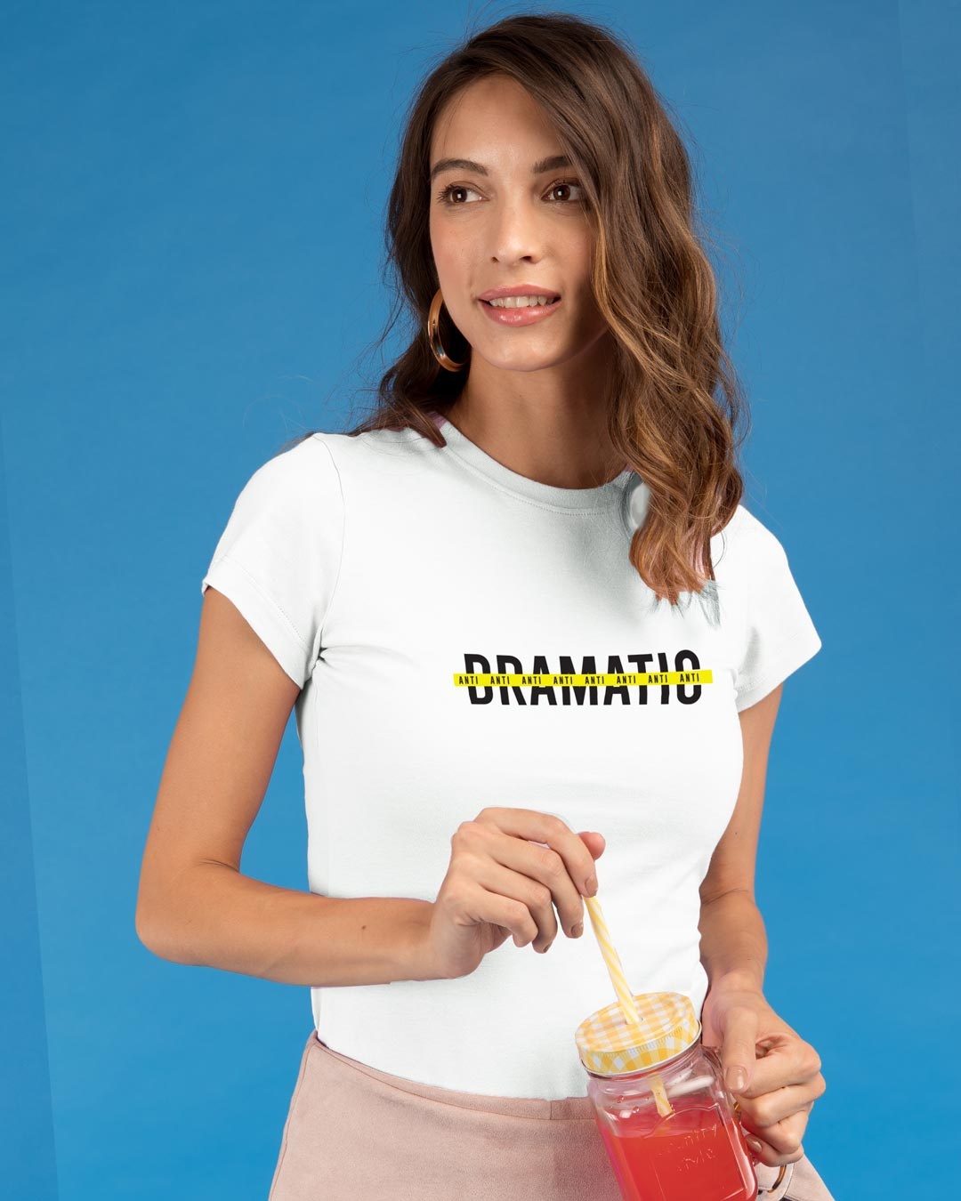 Shop Anti - Dramatic Half Sleeve Printed T-Shirt White-Front