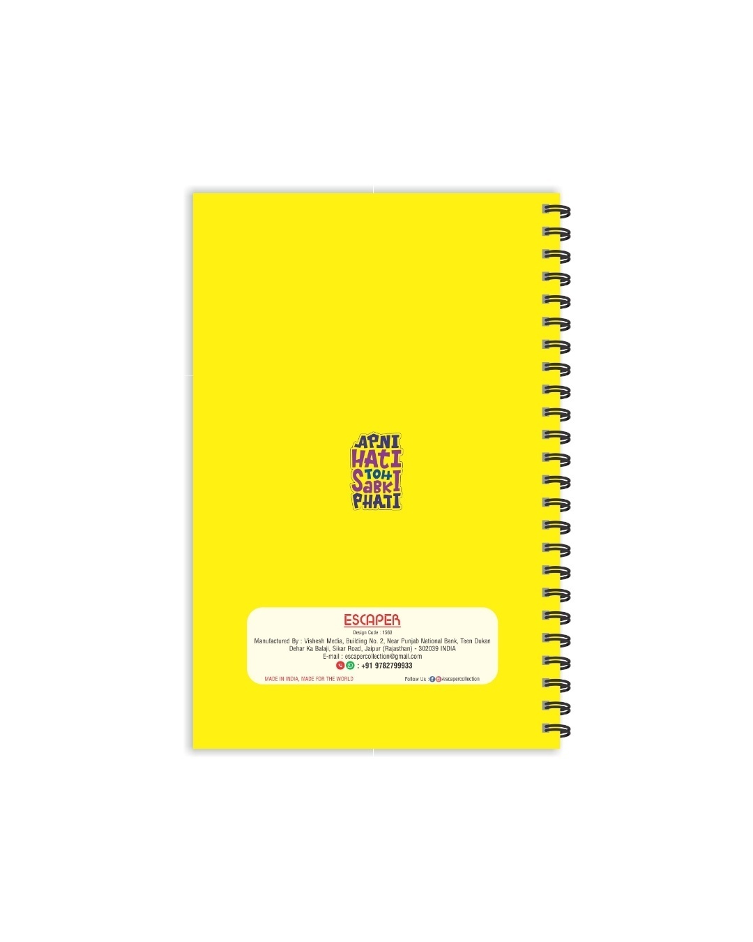 Shop Apni Hati To Sabki Phati Designer Notebook (Soft Cover, A5 Size, 160 Pages, Ruled Pages)-Design