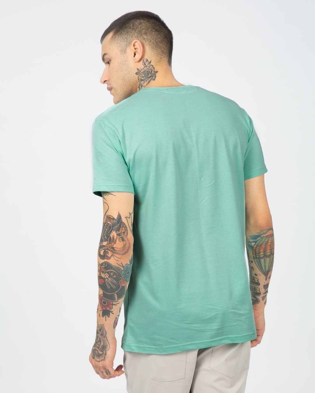 Shop Aqua Green Half Sleeve T-Shirt-Full