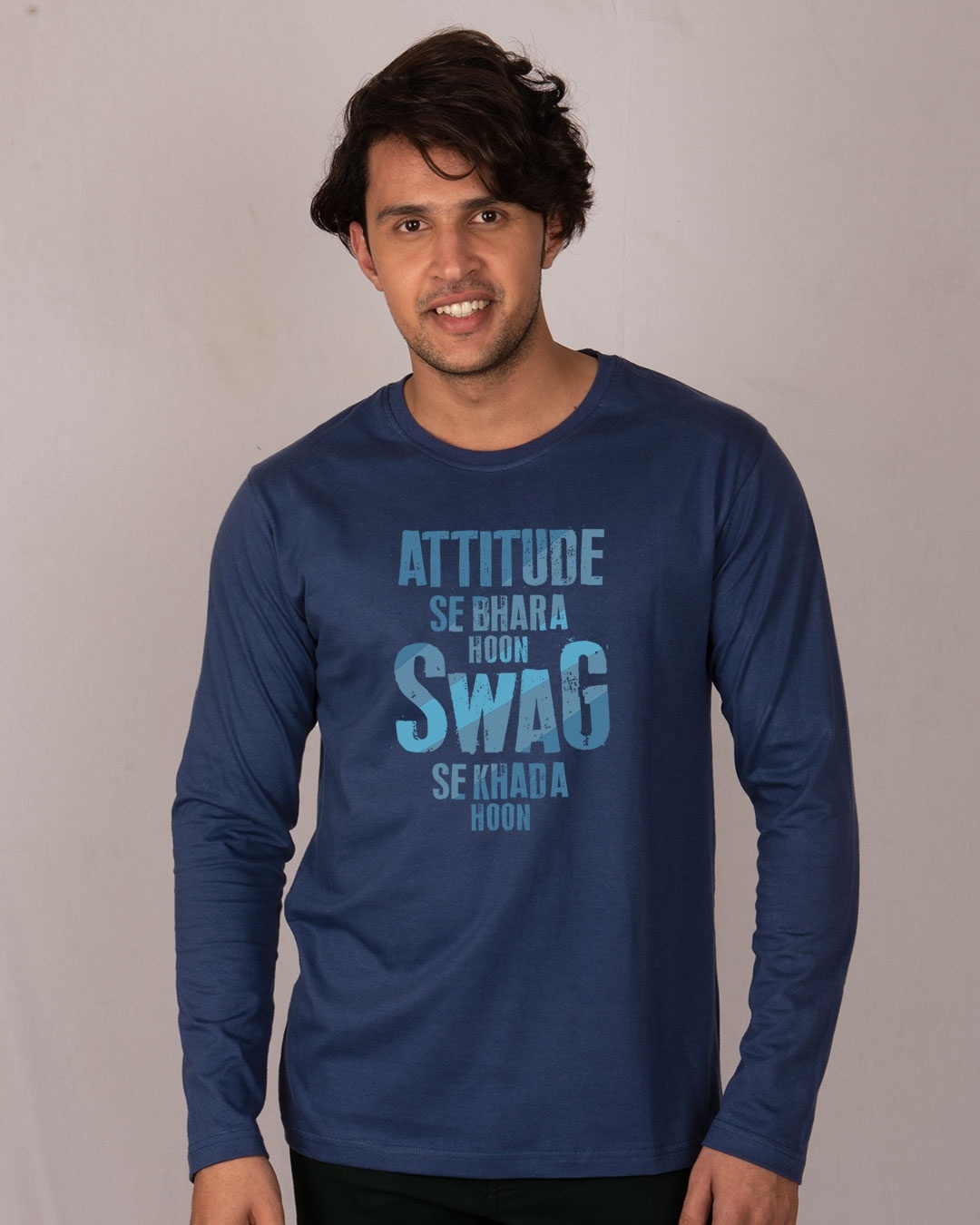 Shop Attitude Aur Swag Full Sleeve T-Shirt-Front