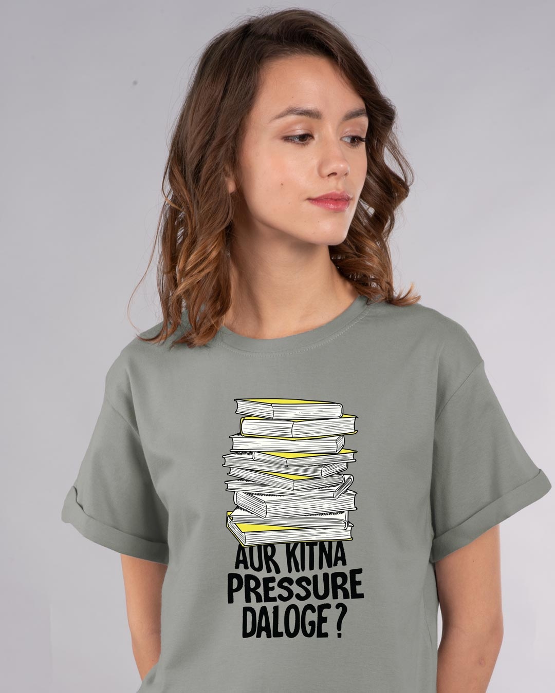 Shop Aur Kitna Pressure Boyfriend T-Shirt-Back