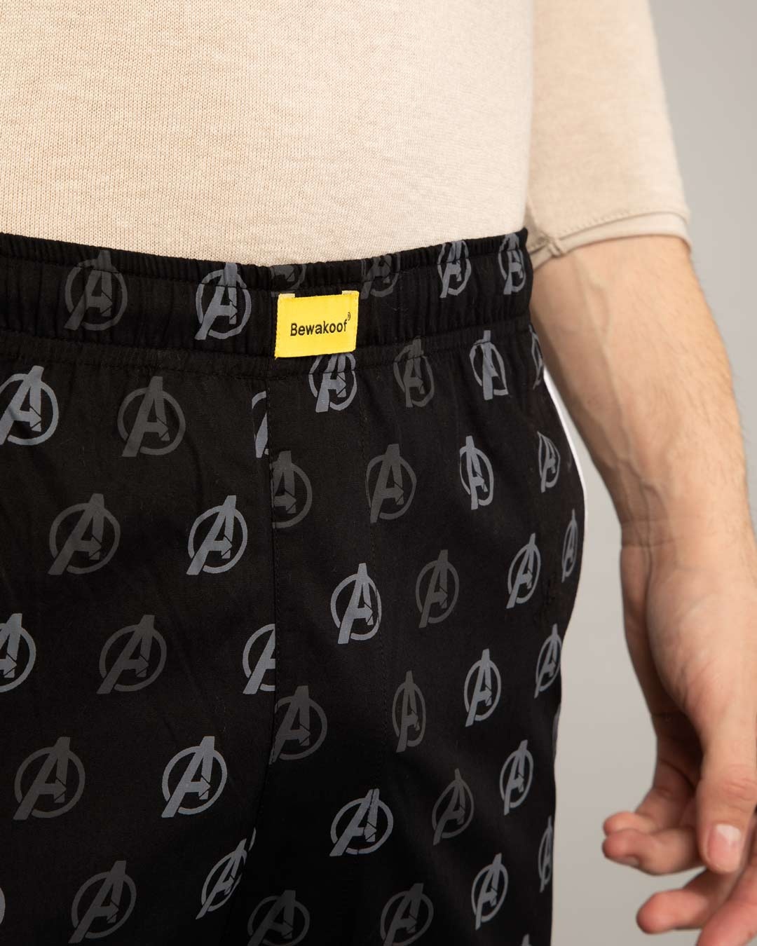 Shop Avengers Logo Only All Over Printed Pyjama (AVL)