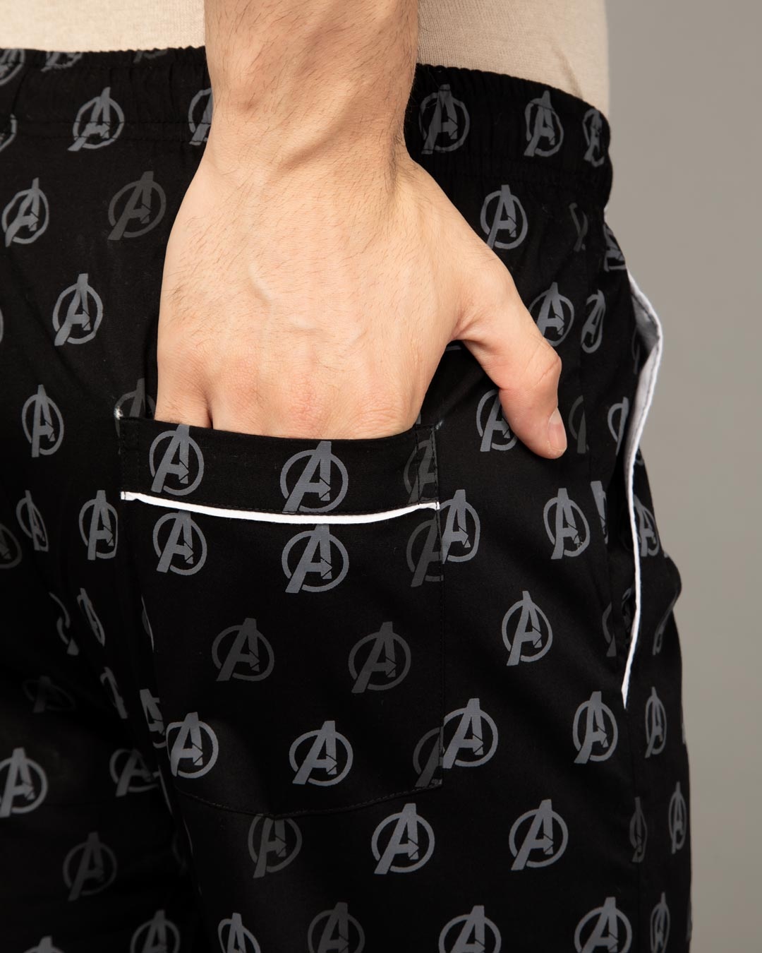 Shop Avengers Logo Only All Over Printed Pyjama (AVL)