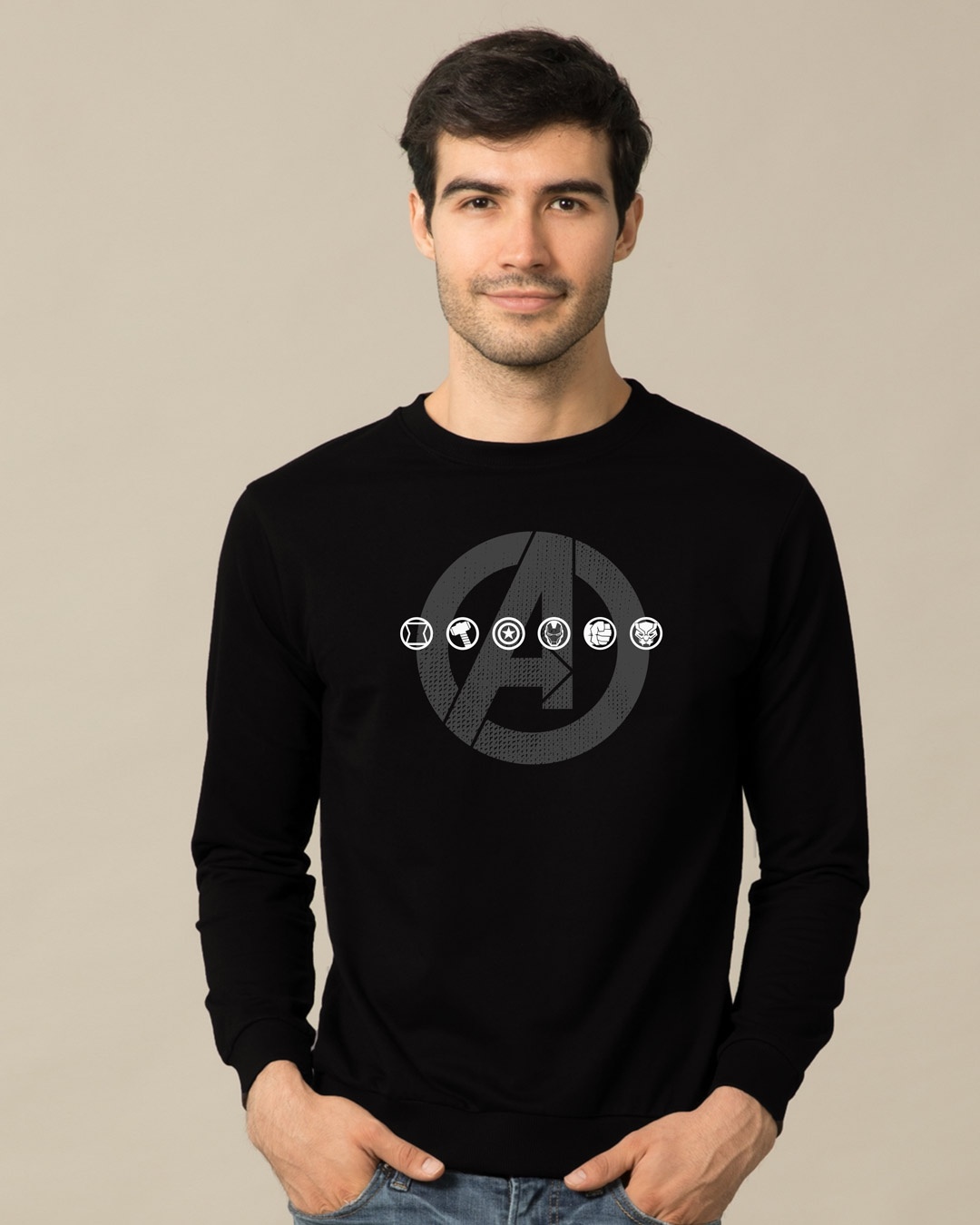 Shop Avengers Logo Unite Fleece Light Sweatshirt (AVL)-Front