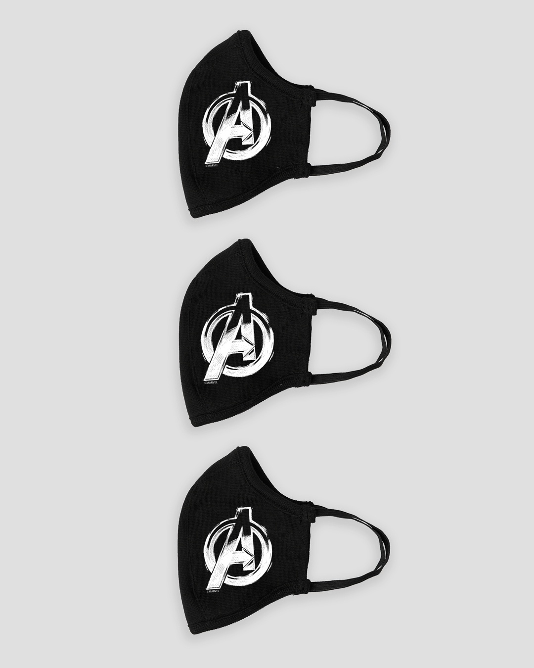 Shop AVL Logo- 3 Layer Reusable Printed Life Mask-Pack of 3 -Black-Back