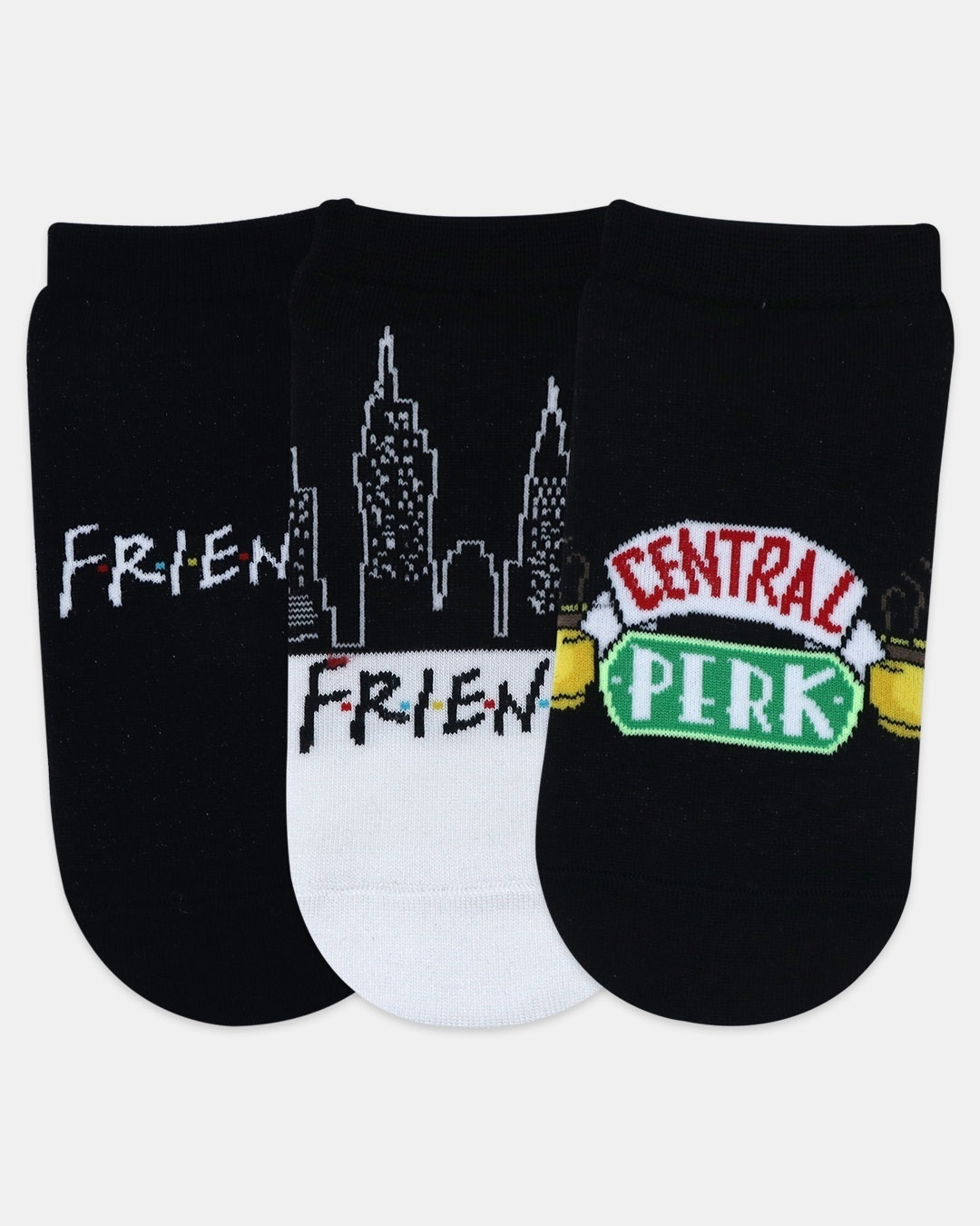 Shop Friends Theme Lowcut Black Socks For Women (Pack Of 3)