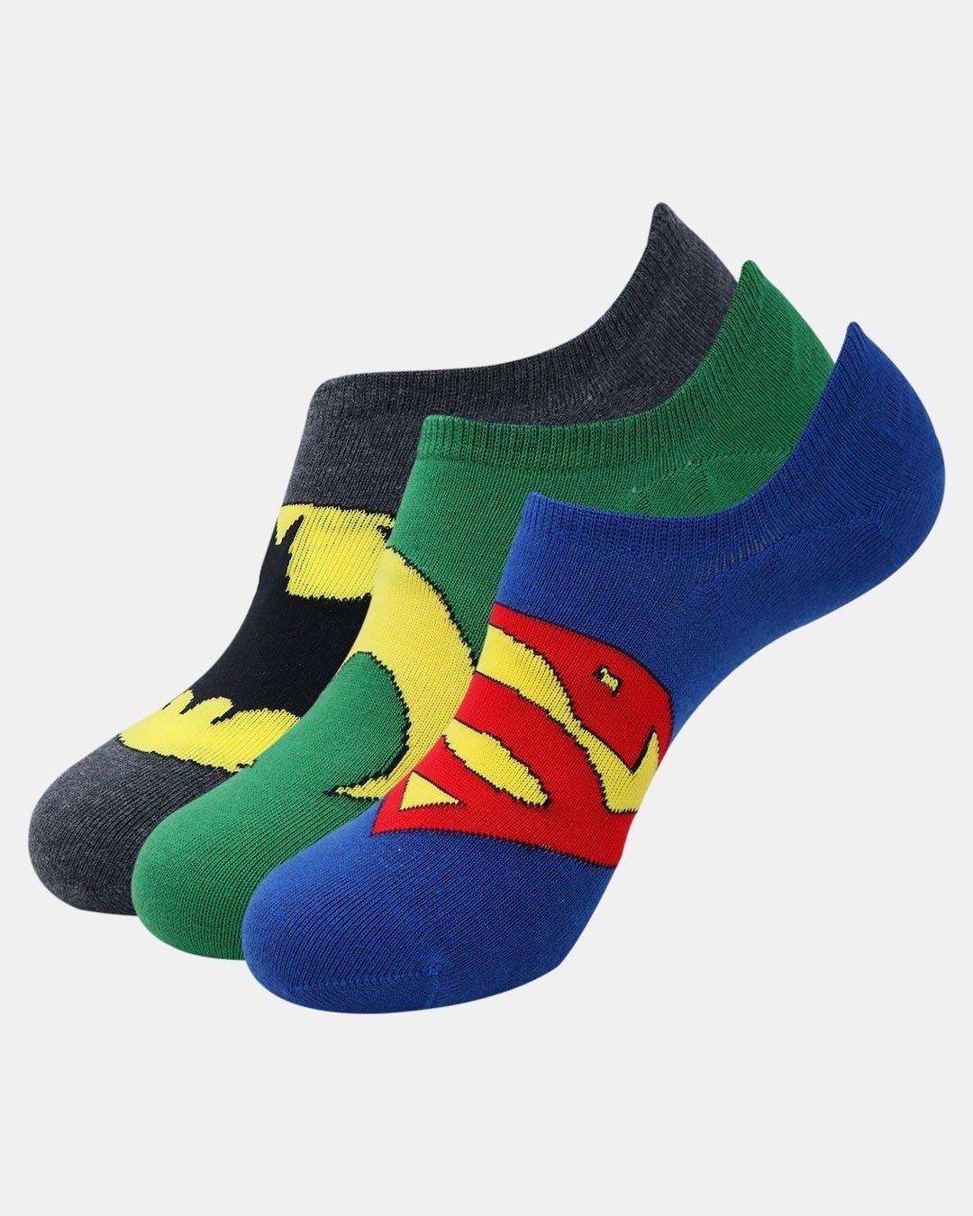Shop Justice League Men's Cotton Sneaker Socks Combo (Pack Of 3)-Back