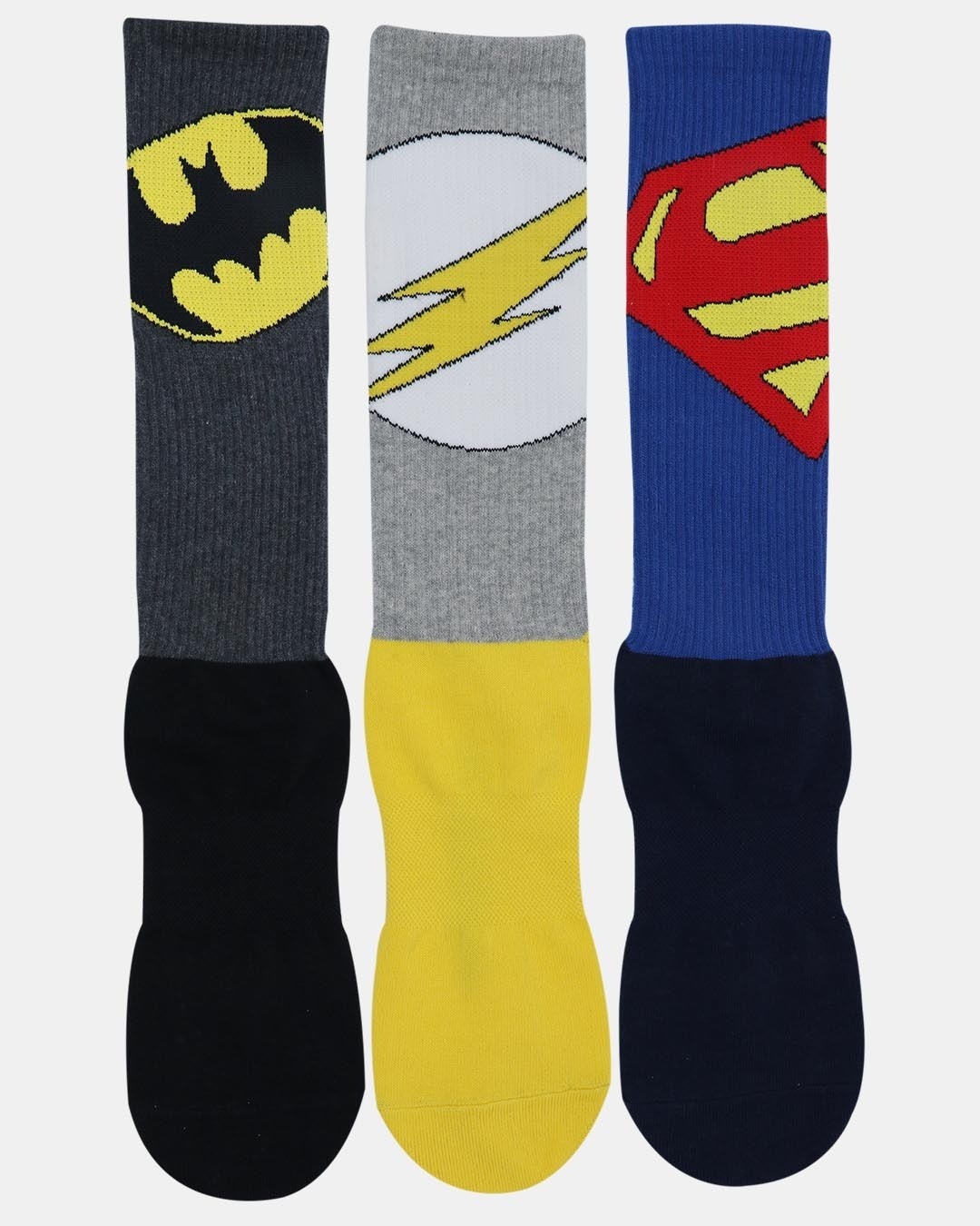 Shop Justice League Men's Sports Socks Combo (Pack Of 3)-Back