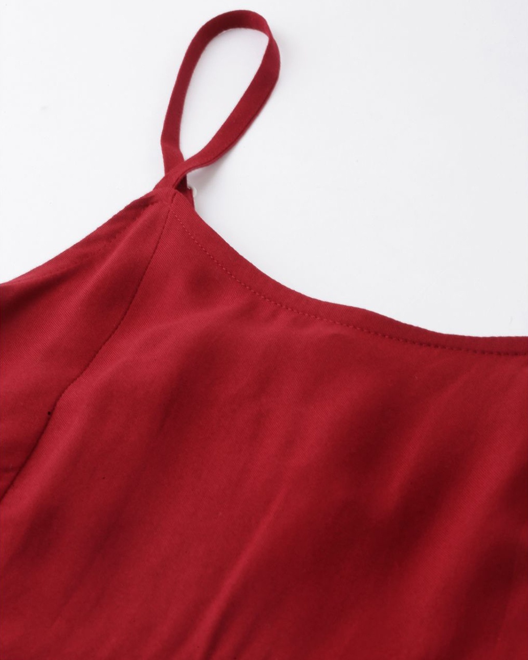 Buy Bannosswagger Women Maroon Solid Baby Doll Night Dress Online in