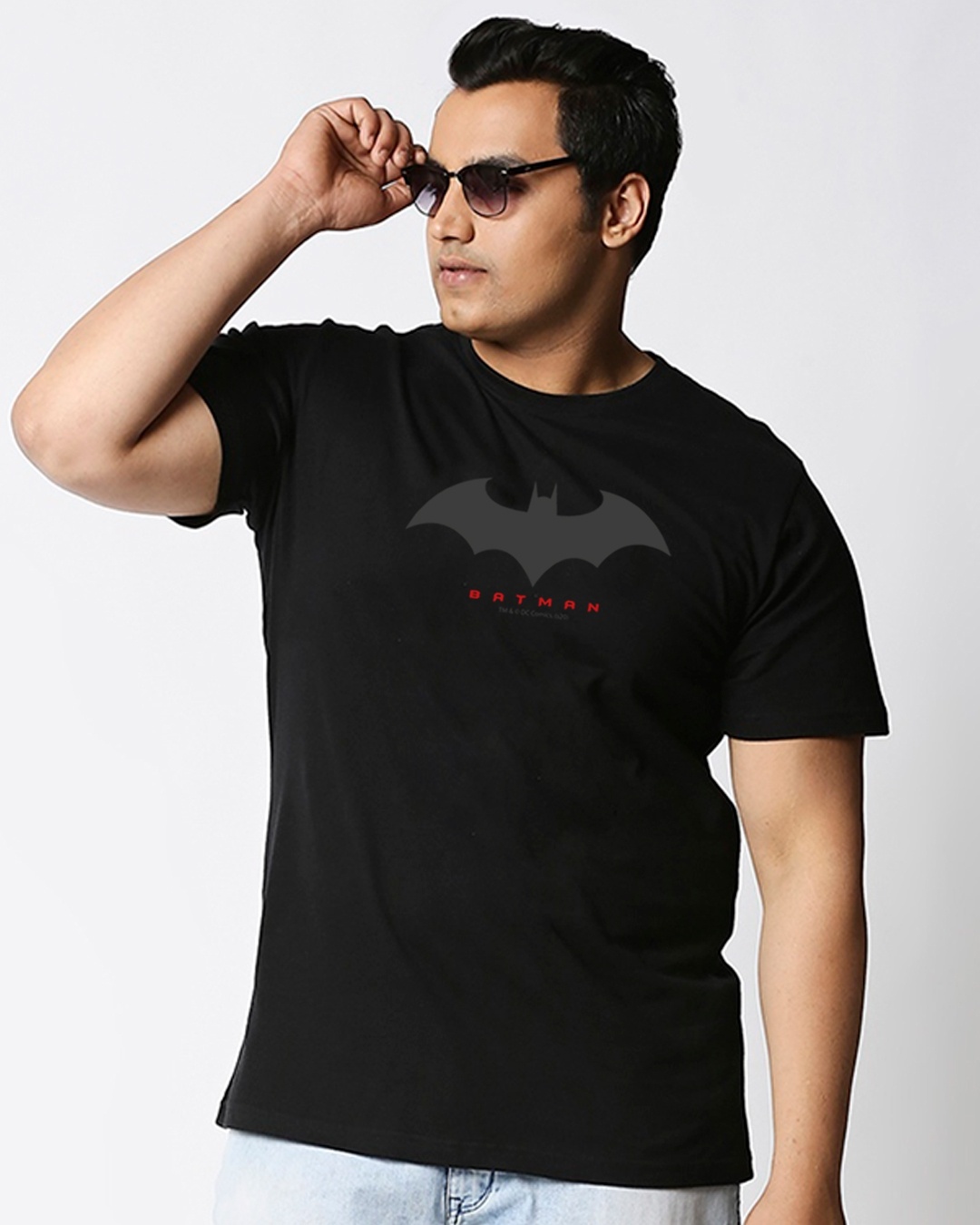 Shop Batman Outline Logo (BML) Men's Half Sleeves T-shirt Plus Size-Front