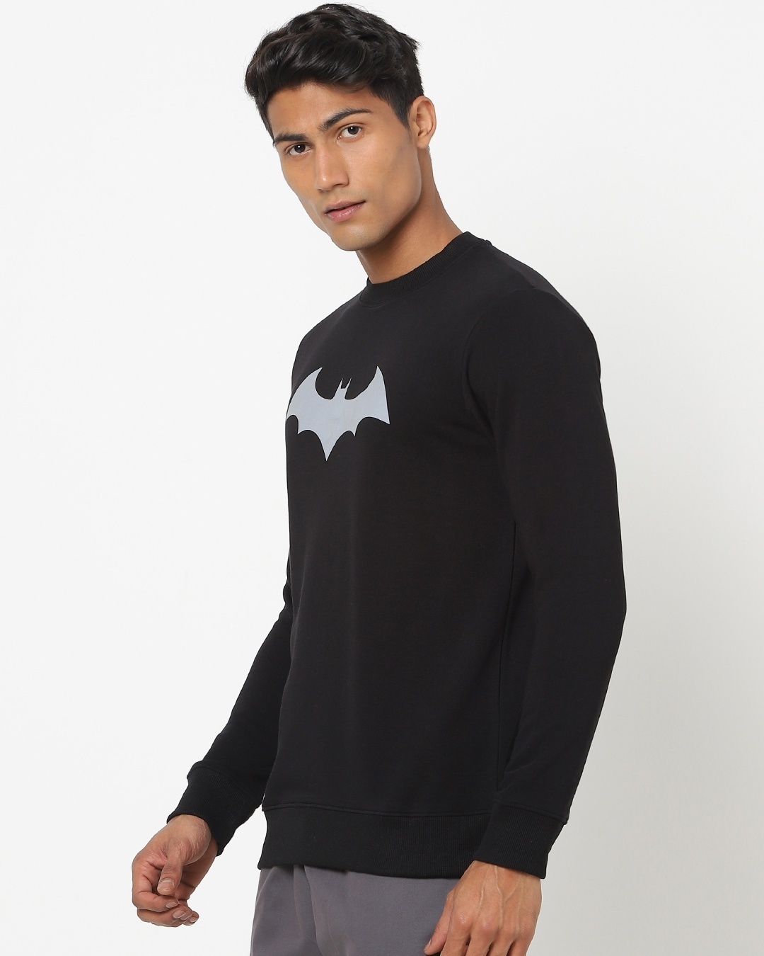 Shop Men's Black Batman Graphic Printed Sweatshirt-Back