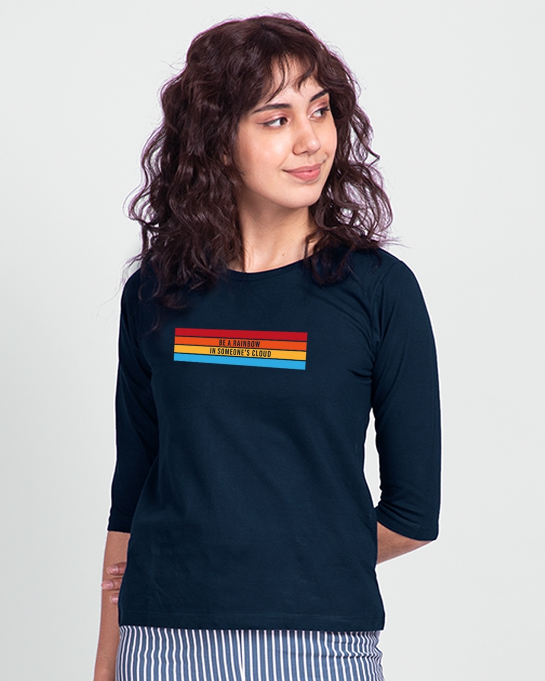 Shop Be a rainbow 3/4th Sleeve T-shirt-Front
