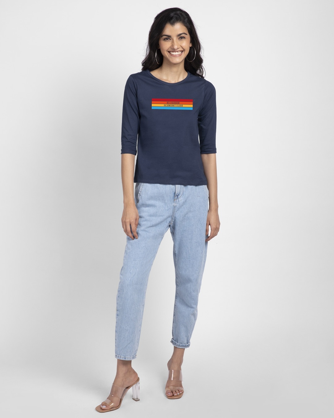 Shop Be A Rainbow Round Neck 3/4th Sleeve T-Shirt-Design