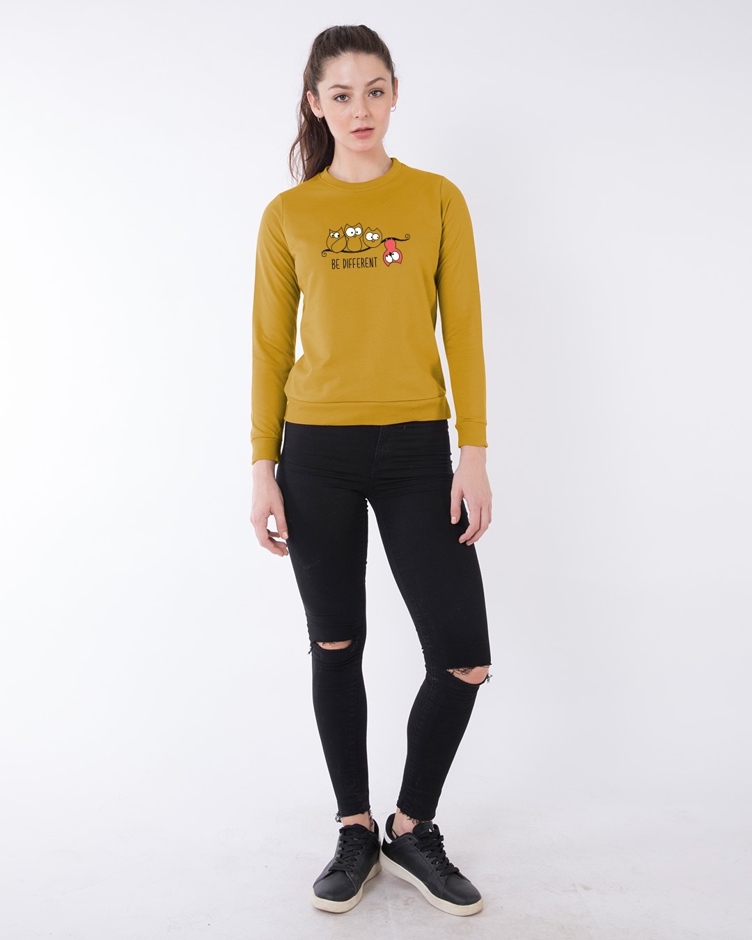 Shop Be Different Owl Fleece Light Sweatshirt-Design