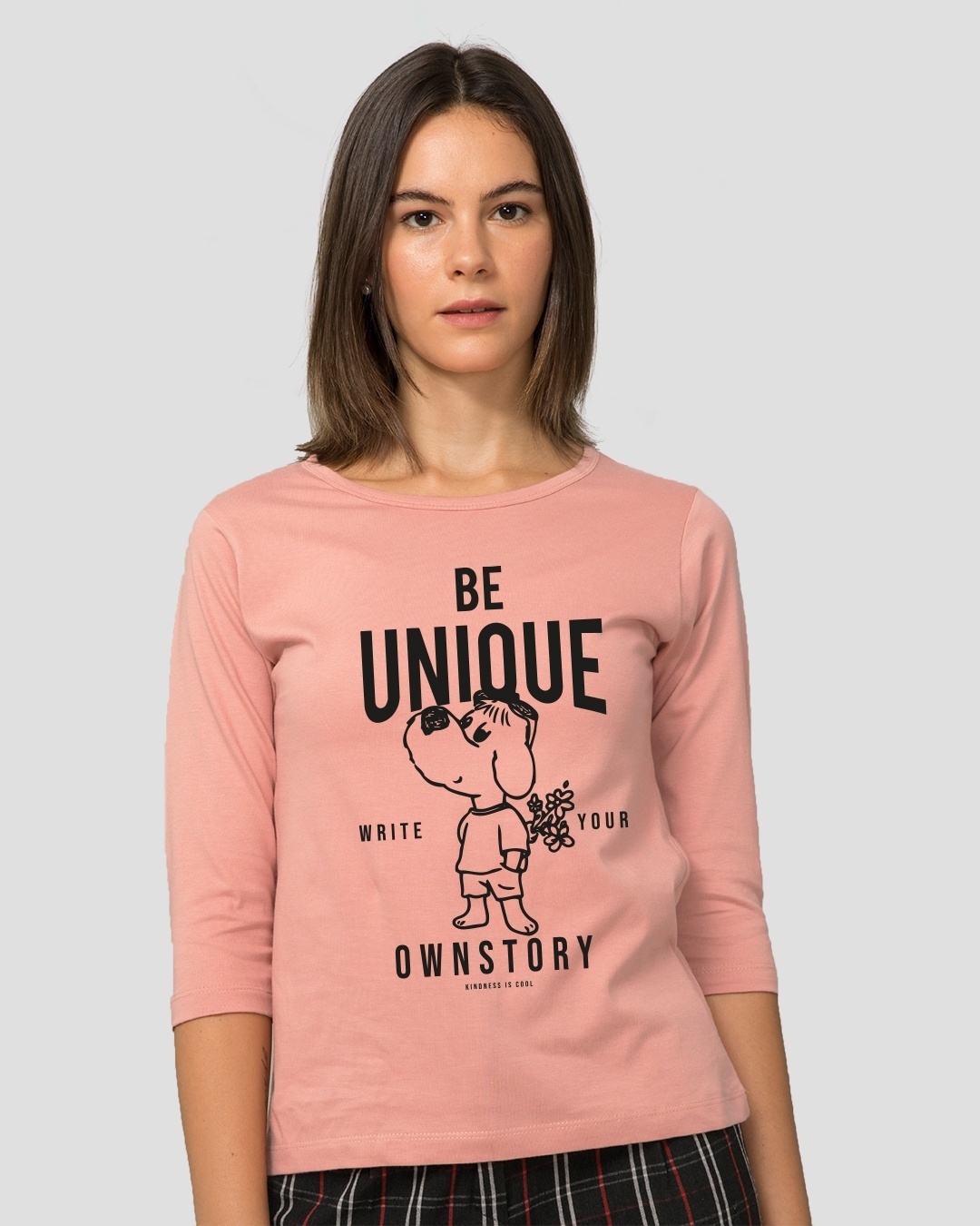 Shop Women's Pink Be Unique Graphic Printed T-shirt-Front