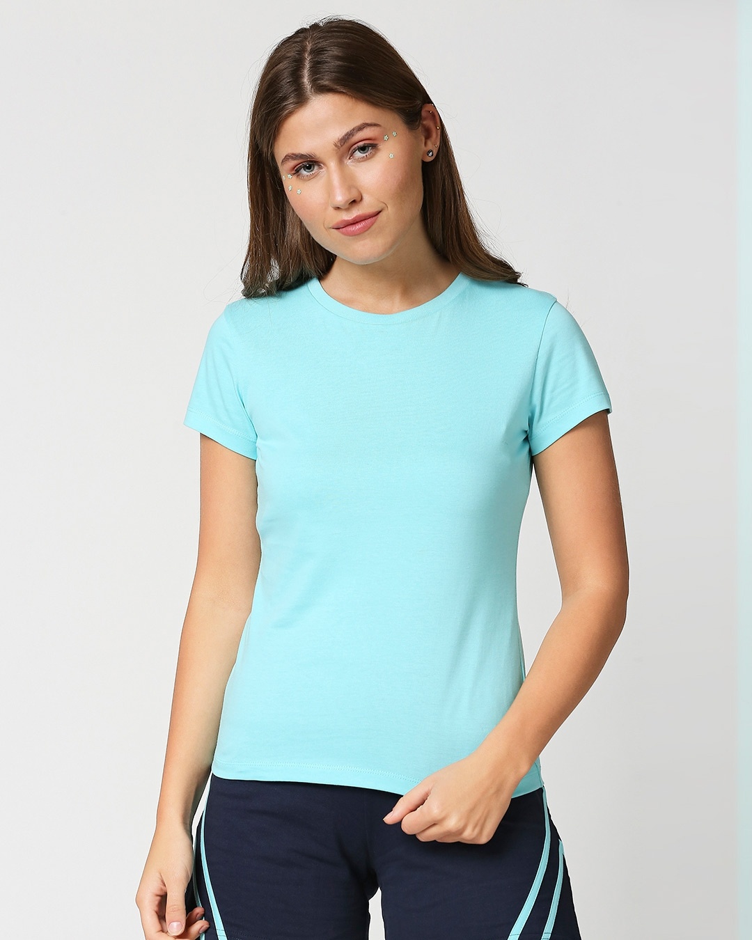 Shop Beach Blue Half Sleeve T-Shirt-Front