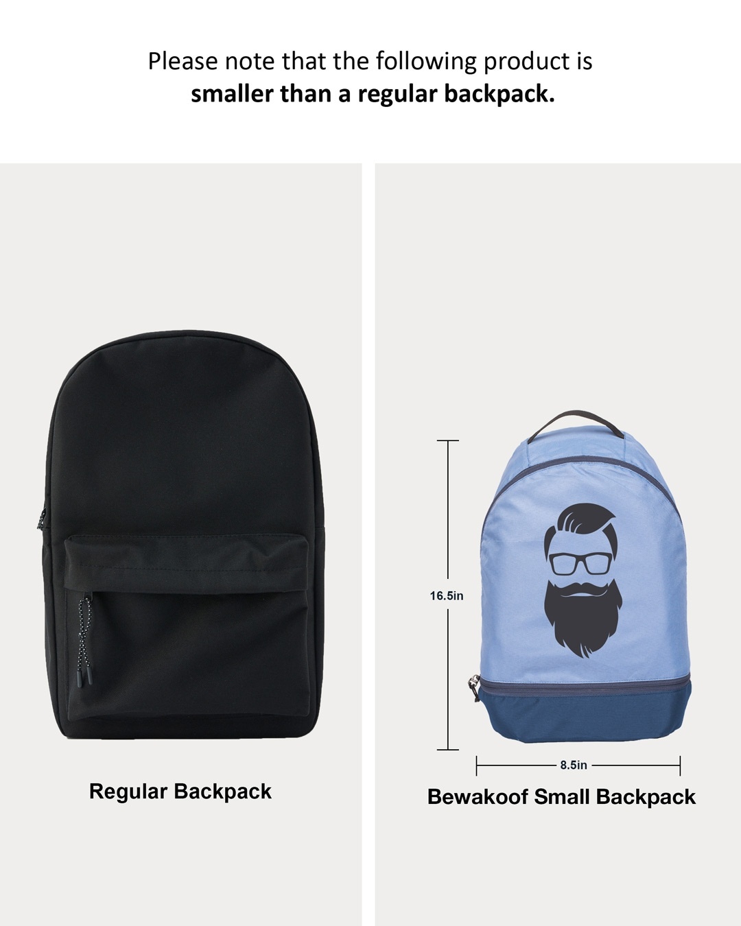 Shop Beard Man Minimal Printed Small Backpack-Back