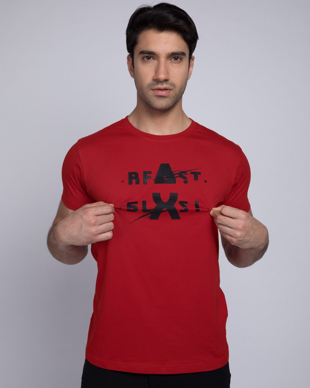 Shop Beast Claw Half Sleeve T-Shirt (Hidden Message)-Design