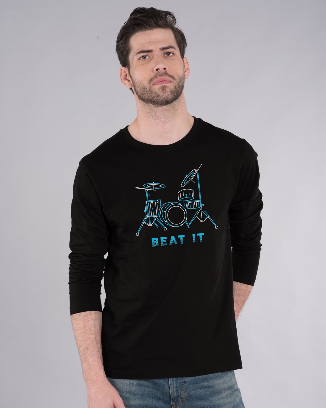 Shop Beat It Full Sleeve T-Shirt-Front