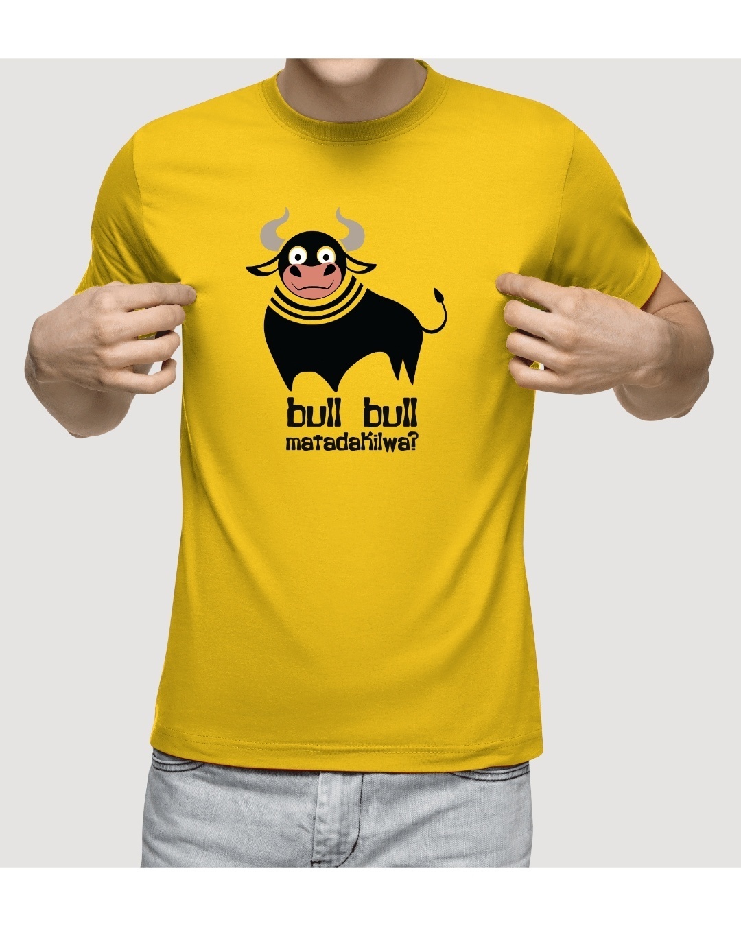 Shop Unisex Yellow Printed Regular Fit T Shirt-Design