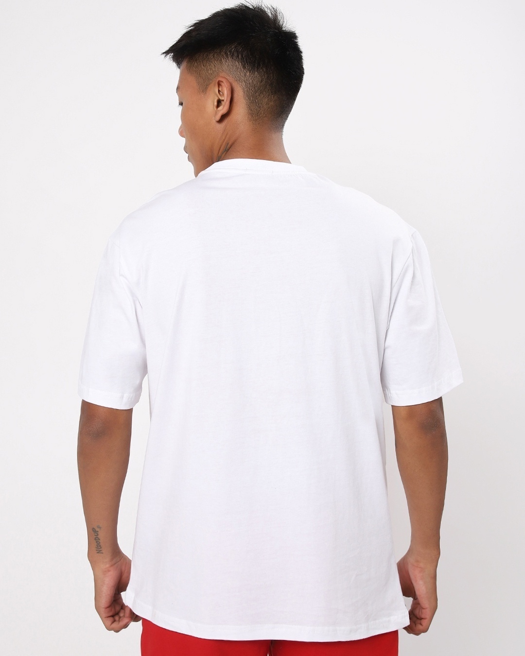 Shop Men's White Better Together Graphic Printed Oversized T-shirt-Back