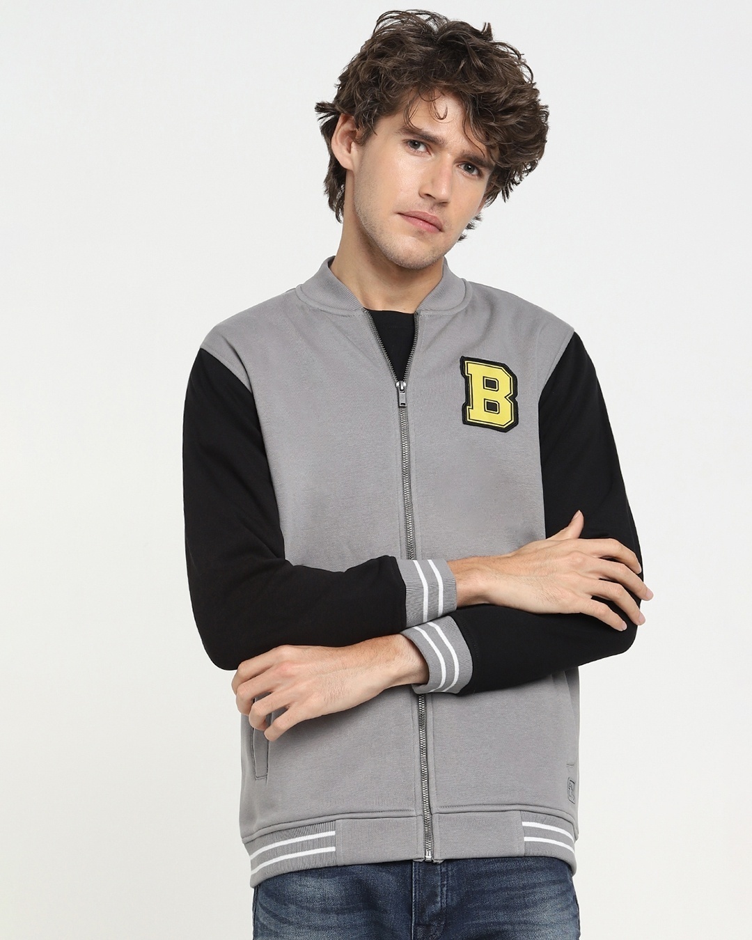 Terry Men Cotton Solid Varsity Jackets, Size: Small at Rs 680/piece in Noida