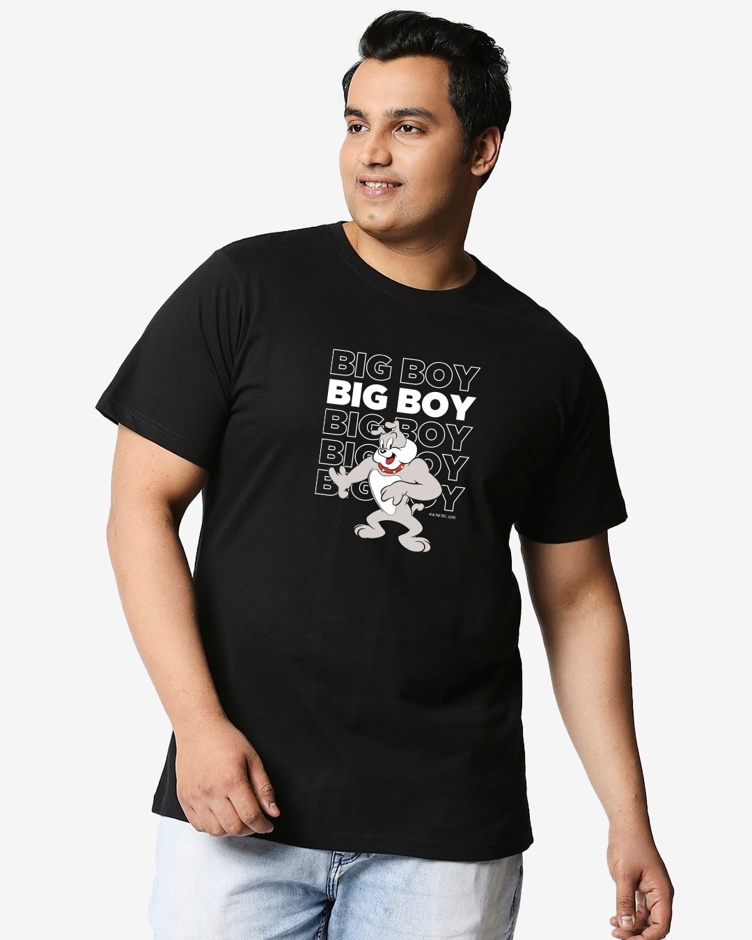 Shop Big Boy (TJL) Half Sleeve Plus Size T-Shirt-Front