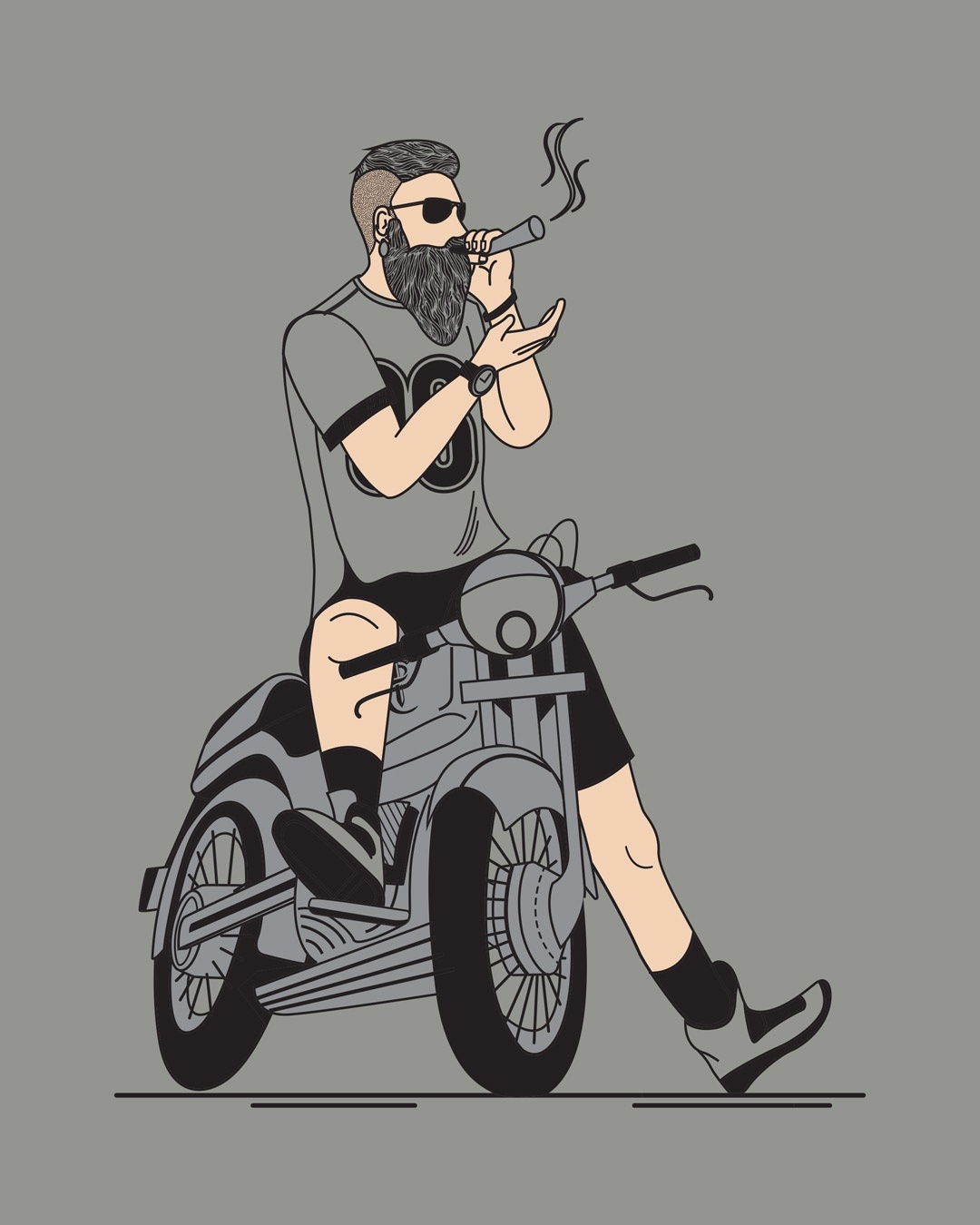 Shop Biker Swag Half Sleeve T-Shirt-Full