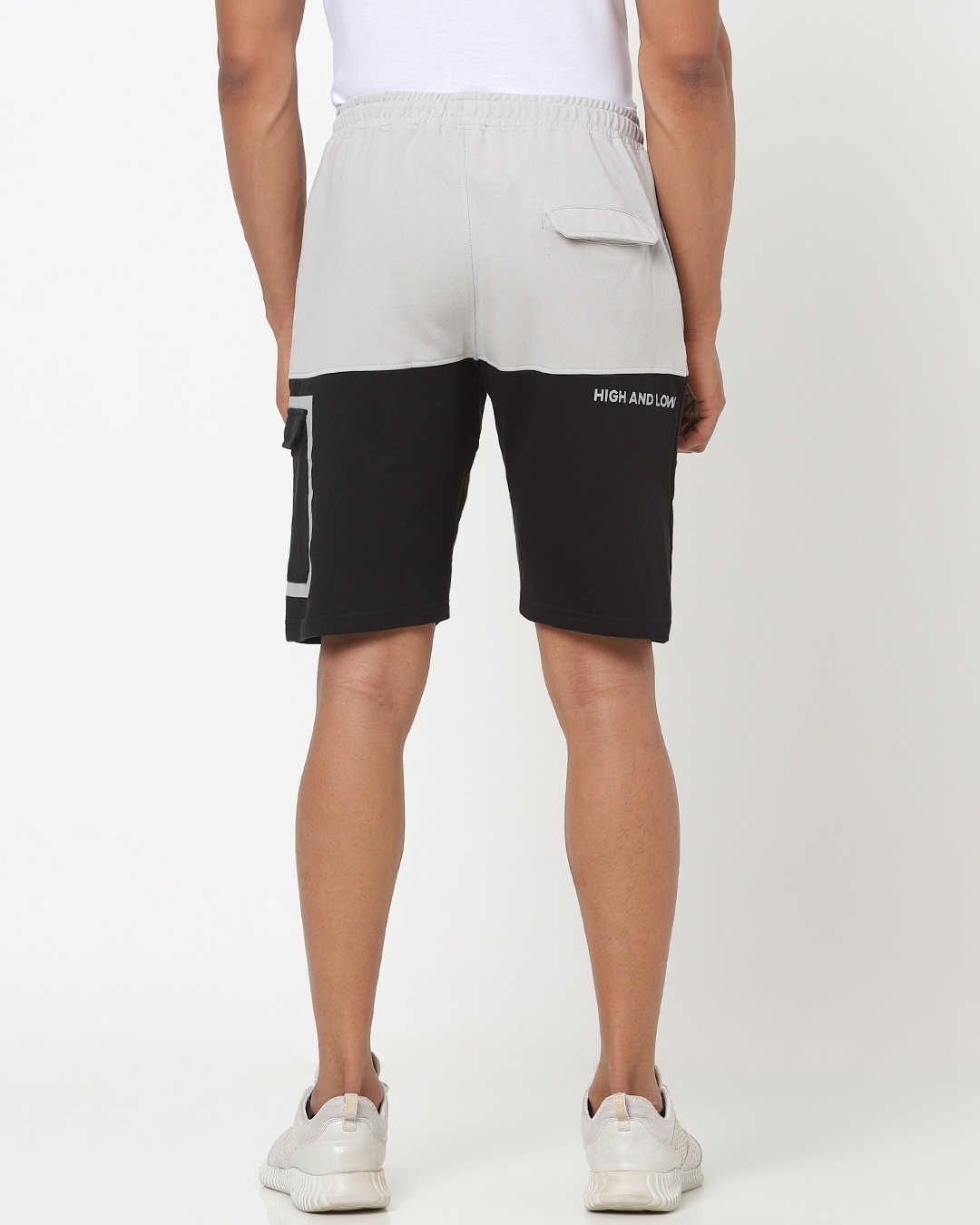 Shop Black and Grey Colorblock Shorts-Design