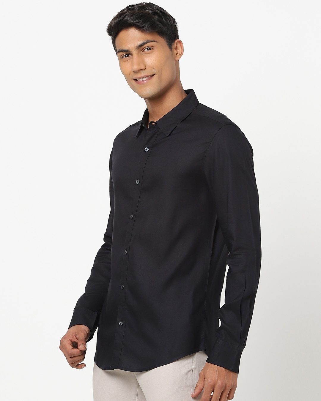 Shop Black Full Sleeve Shirt-Back