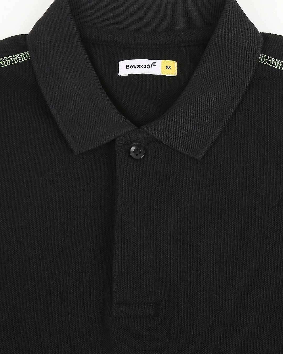 Shop Black Half Sleeve Contrast Polo