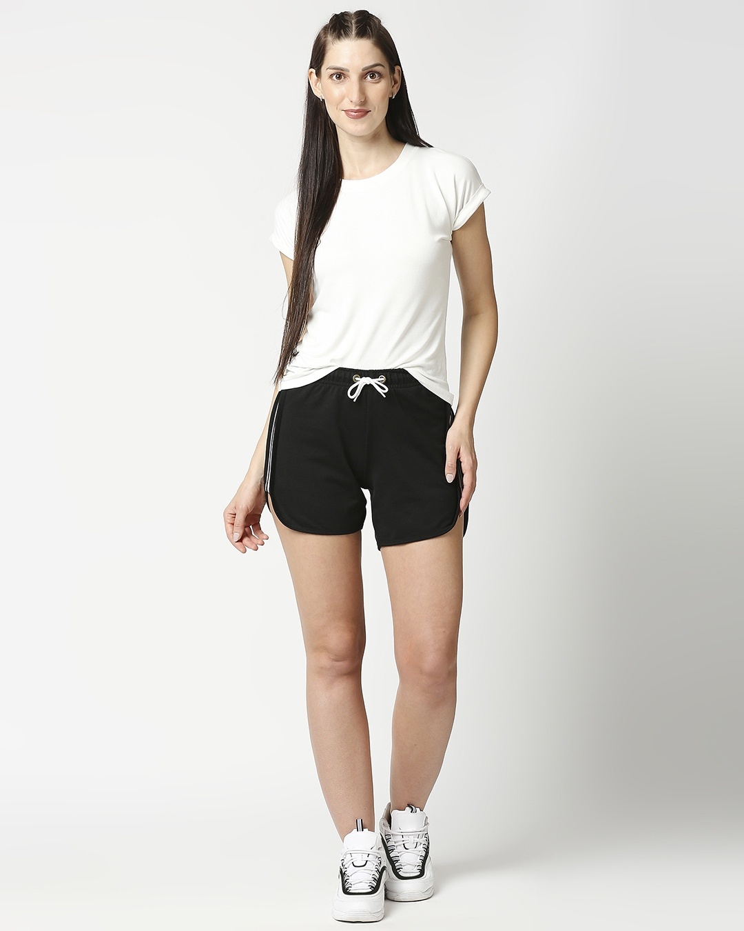 Shop Black High Waist Contrast Lounge Shorts