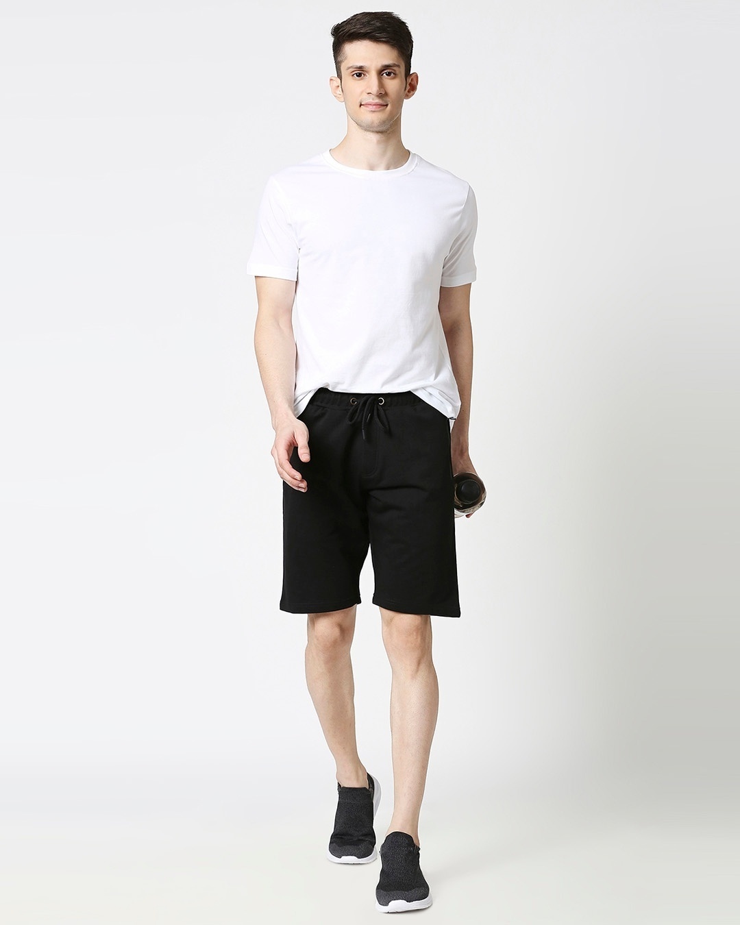 Shop Black Men's Casual Shorts With Zipper NR Plain-Full