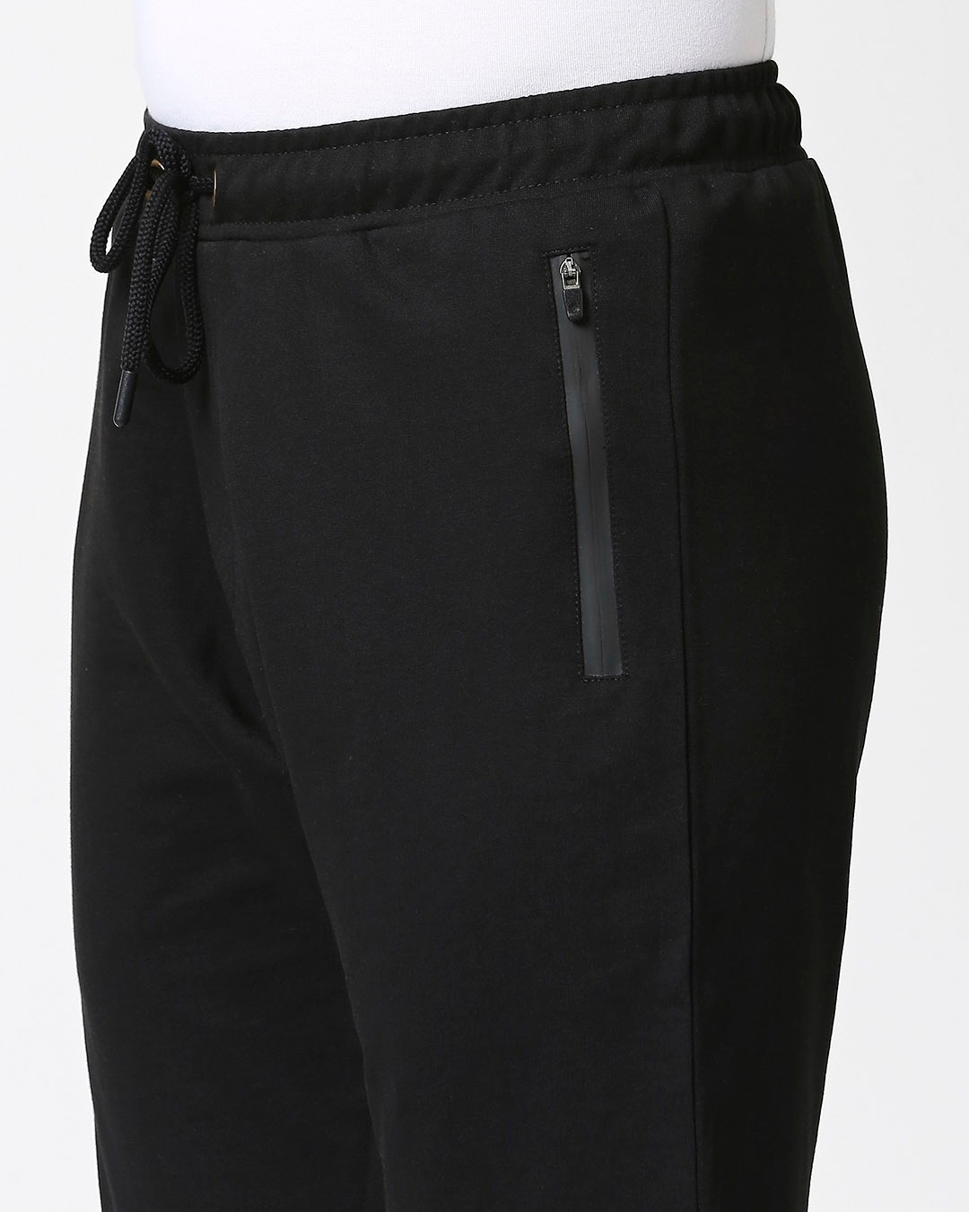 Shop Black Men's Casual Shorts With Zipper NR Plain