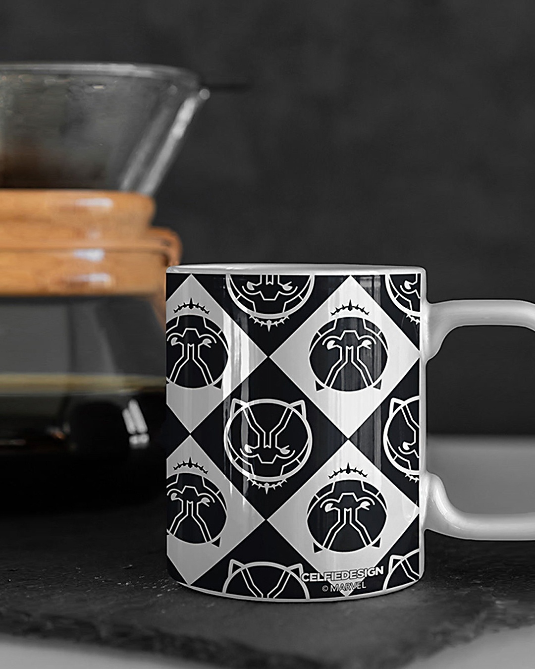 Shop Black Panther Kawaii Ceramic Mug,  (320ml,  White , Single Piece)-Design