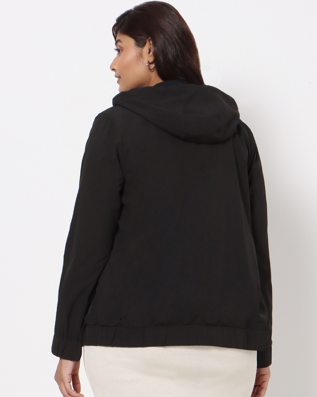 Shop Black Plus Size Fashion Jacket-Design